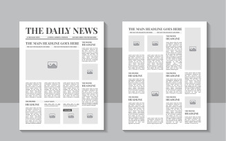 The daily news layout design, newspaper template or vintage newspaper