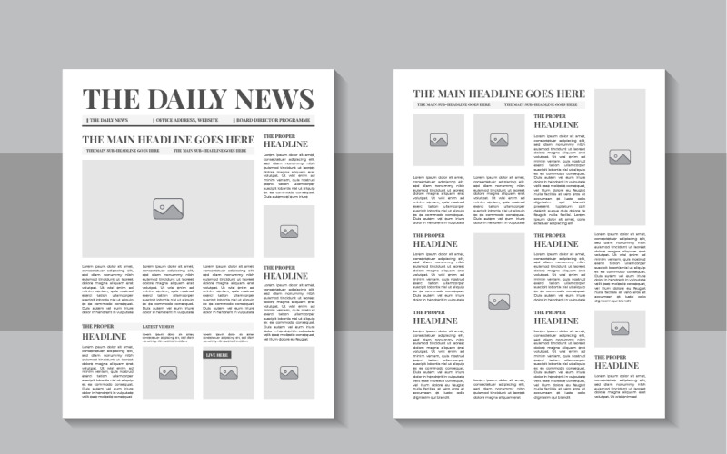 The daily news layout design, newspaper template or vintage newspaper Corporate Identity