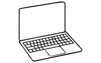 A laptop silhouette art illustration