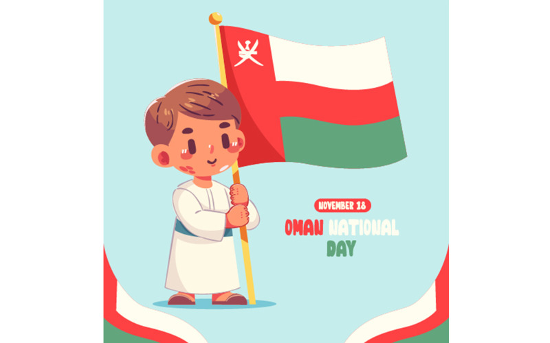 Hand Drawn Oman National Day Illustration