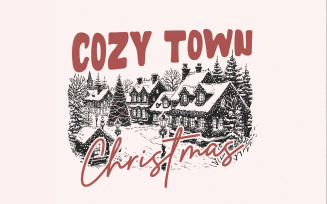 Cozy Town Christmas PNG, Retro Christmas Png, Vintage Christmas Design, Christmas Truck Png,