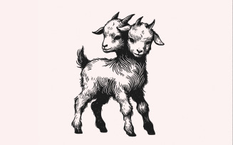 Dark Goat Clipart, Trippy Goat PNG, Quirky Goat Art, Farm Animals, Goat Head, Animal Clipart, Goat