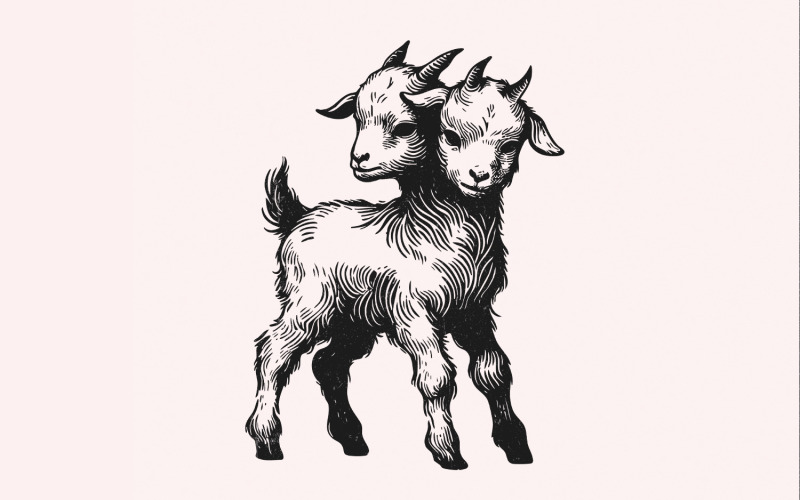 Dark Goat Clipart, Trippy Goat PNG, Quirky Goat Art, Farm Animals, Goat Head, Animal Clipart, Goat Illustration