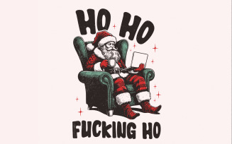 Funny Christmas Png, Retro Christmas Png, Santa Holiday Humor, Naughty Santa, Merry Christmas Png,