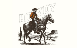 Howdy PNG, Western Sublimation Design, Cowboy Png, Retro Western Png, Cowboy Hat Png, Howdy
