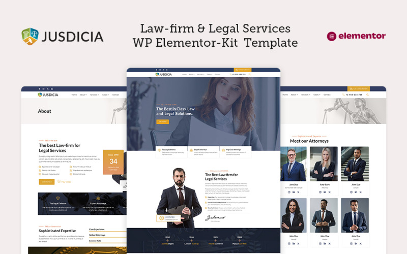 Jusdicia | Law-firm Elementor-Kit Template Elementor Kit