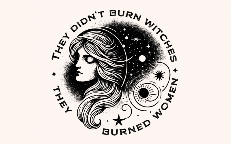 They Didn't Burn Witches They Burned Women PNG, Feminist Witch Download, Halloween Feminism, Trendy Illustration