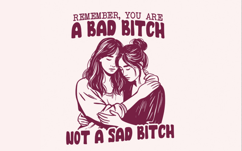 Trendy Retro Sassy Girl PNG, Vintage Shirt Design, Funny Mental Health, Sarcastic png PNG, Bad Illustration