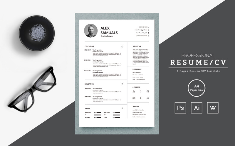 Alex Samuals Clean and ats Resume template Resume Template