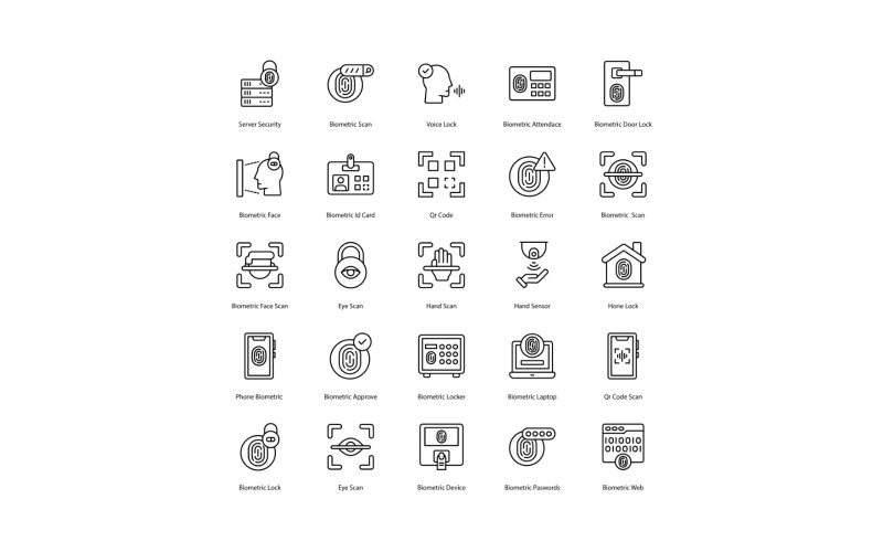 Biometric Icon Set Biometrical Icons