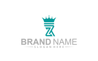 Letter Zr crown logo design