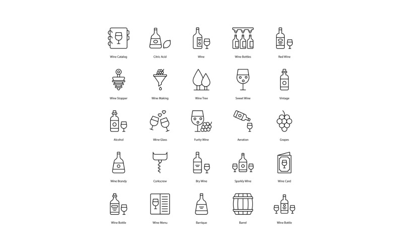 Winery Icon Set Wine Icons
