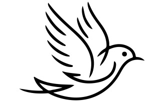 A logo illustration of a flying bird