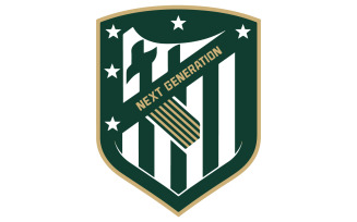 An illustration of a shield-shaped football logo