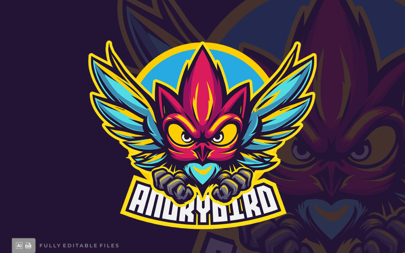Angry Owl bird Logo Templates