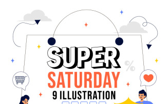 9 Weekend Super Sale Illustration
