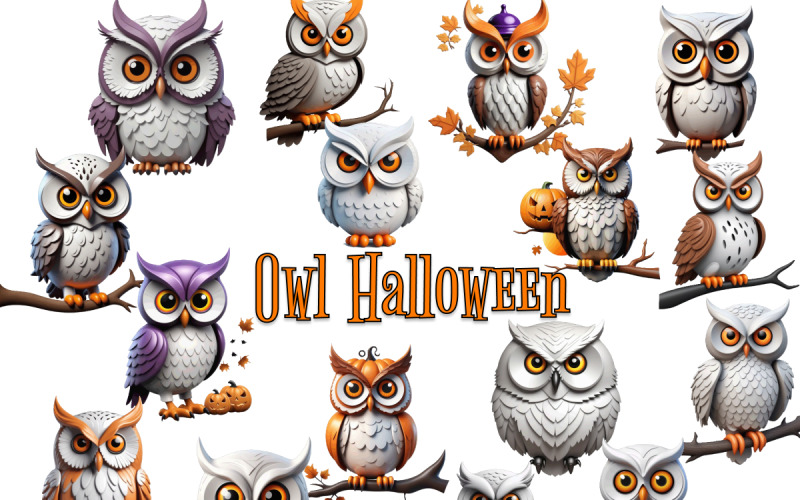 Owl Animal Halloween Clipart Illustration
