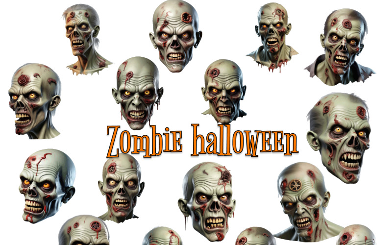 Zombie Scary Halloween Clipart Illustration