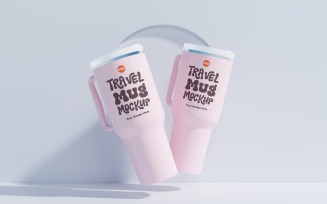 Rambler Travel Mug Drinking Cup Mockup 85