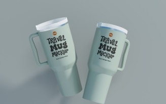 Rambler Travel Mug Drinking Cup Mockup 94