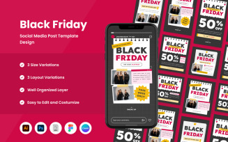 Black Friday Sale Social Media Post Template V1