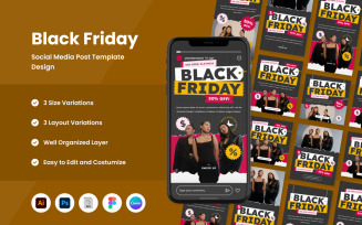 Black Friday Sale Social Media Post Template V2