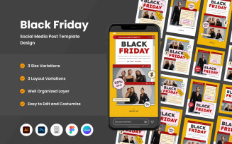 Black Friday Sale Social Media Post Template V4