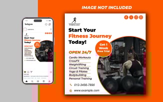 Yoga Fitness Gym Promotional Social Media PSD Raster Banner Template - Template 03