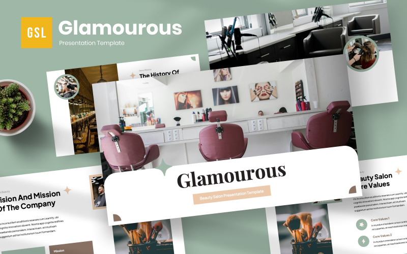 Glamourous – Salon Beauty Google Slide Template
