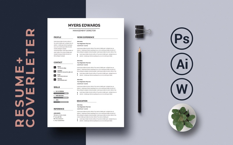 Mayers Awadwar Creative Resume template Resume Template