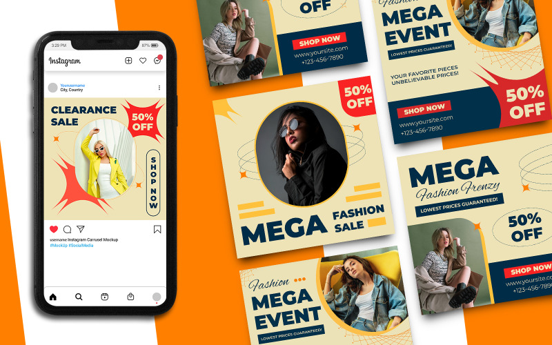 Fashion Sale Instagram Post Template 231 Social Media