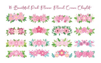 16 Beautiful Pink Flower Floral Crown Chaplet