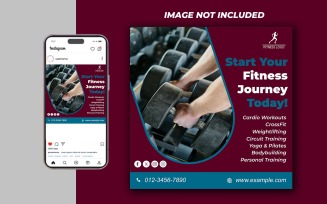 Yoga Fitness Gym Promotional Social Media PSD Raster Banner Template - Template 06