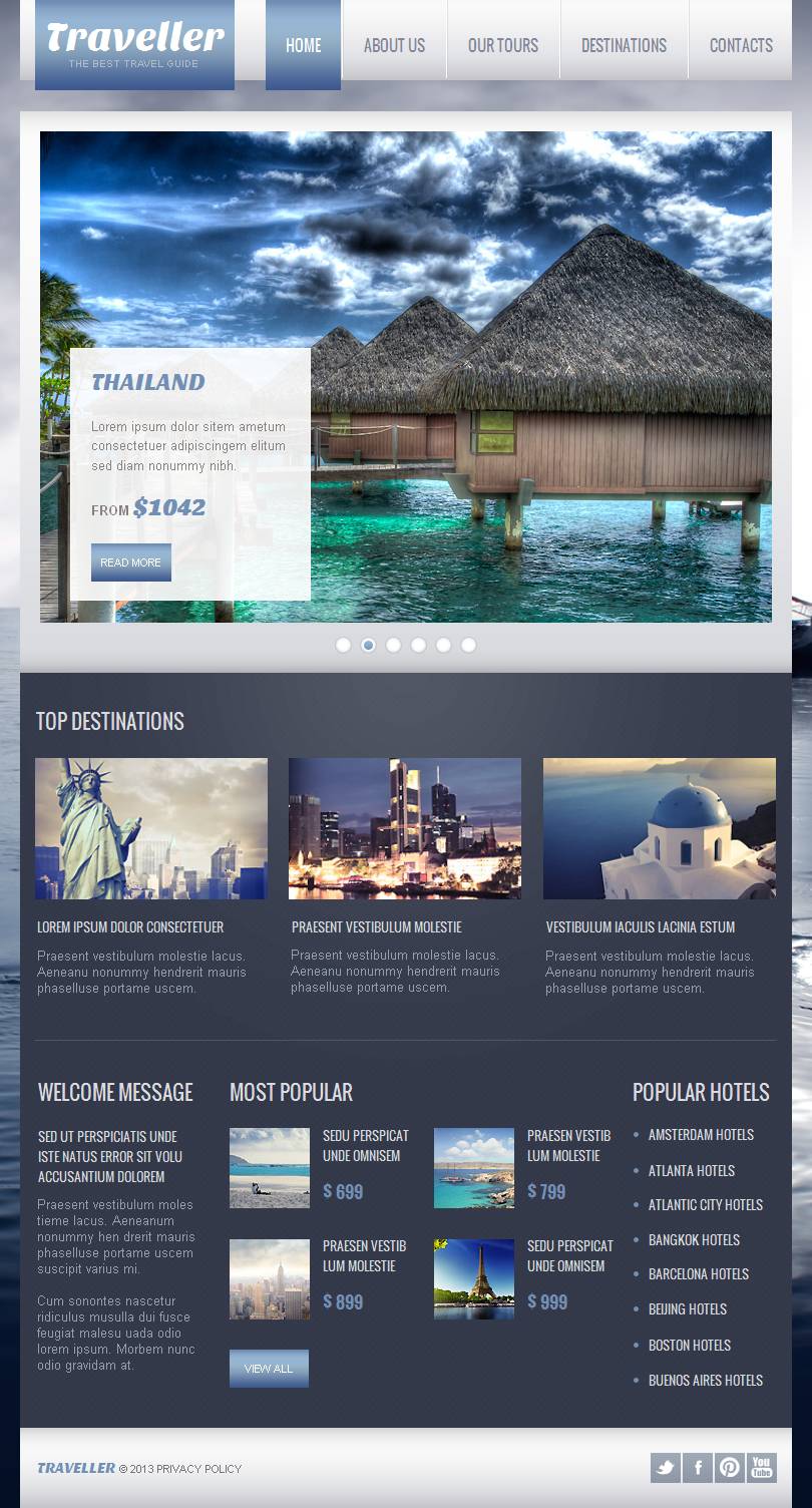 Guide Travel website. Best websites. Travel Guide Design.