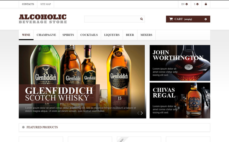 Alcoholic Beverages Market Responsive PrestaShop Template Big Screenshot Alcoholic Beverages Market PrestaShop Theme New Screenshots BIG