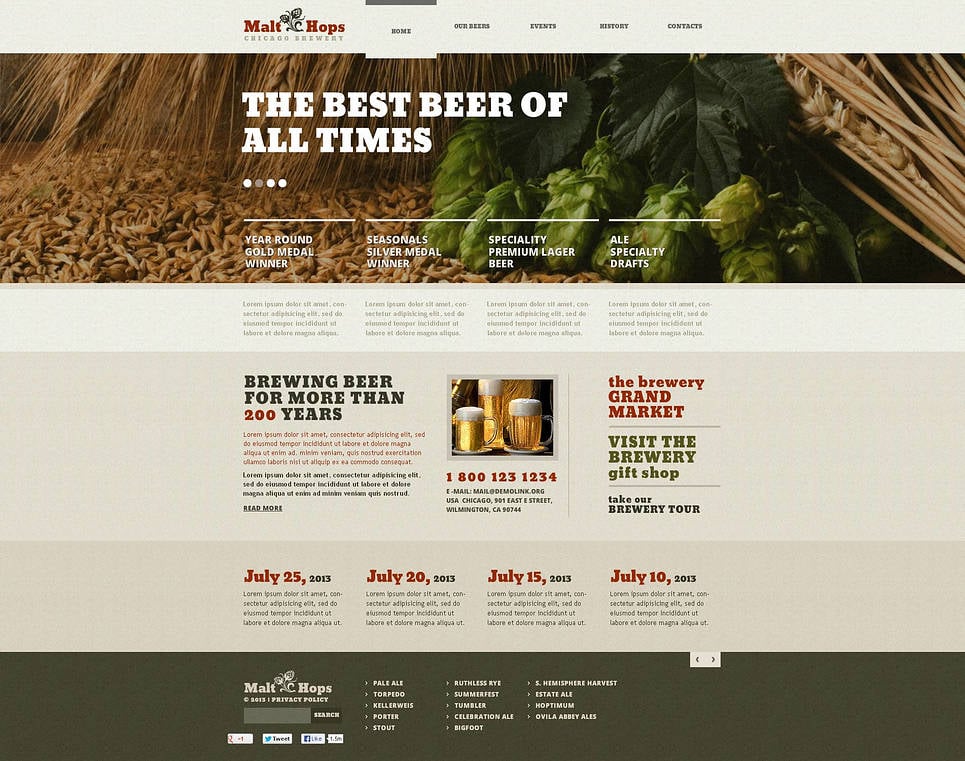 Brewery Flash CMS Template New Screenshots BIG