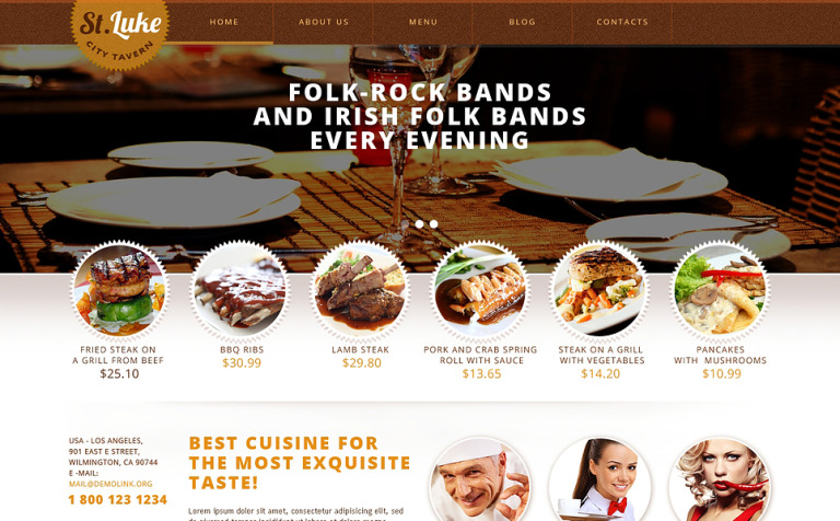 Cafe Responsive Website Theme Big Screenshot Cafe Responsive Website Template New Screenshots BIG