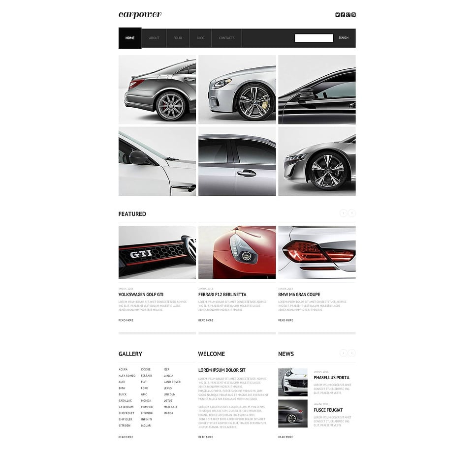 Car Club Flash CMS Template New Screenshots BIG