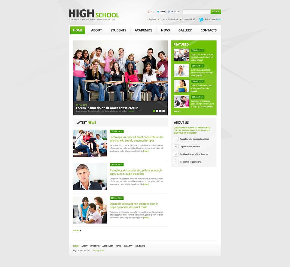 Education Flash CMS Template New Screenshots BIG