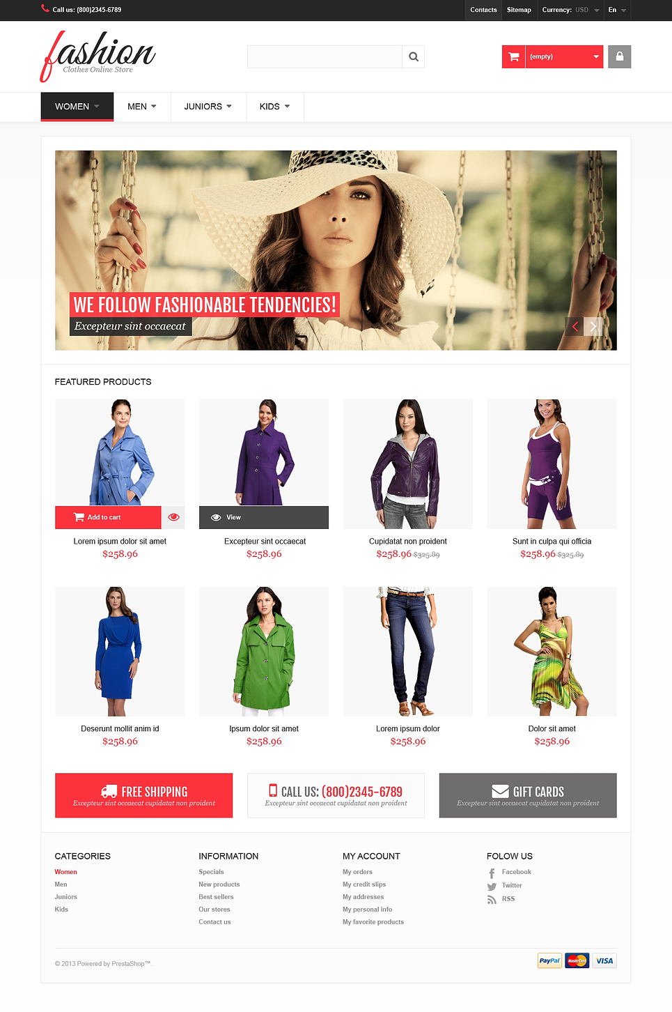 Fashion PrestaShop Theme New Screenshots BIG