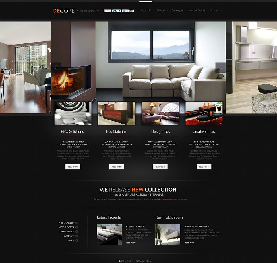 Home Decor Flash CMS Template New Screenshots BIG