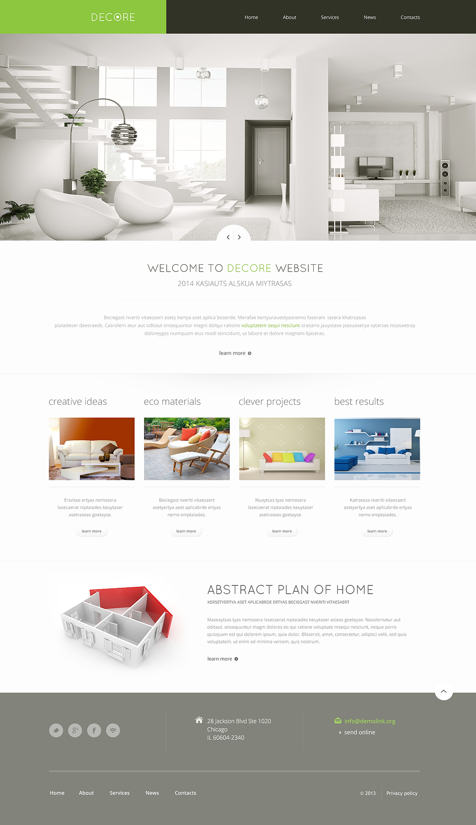 website template decor interior responsive company templates demo