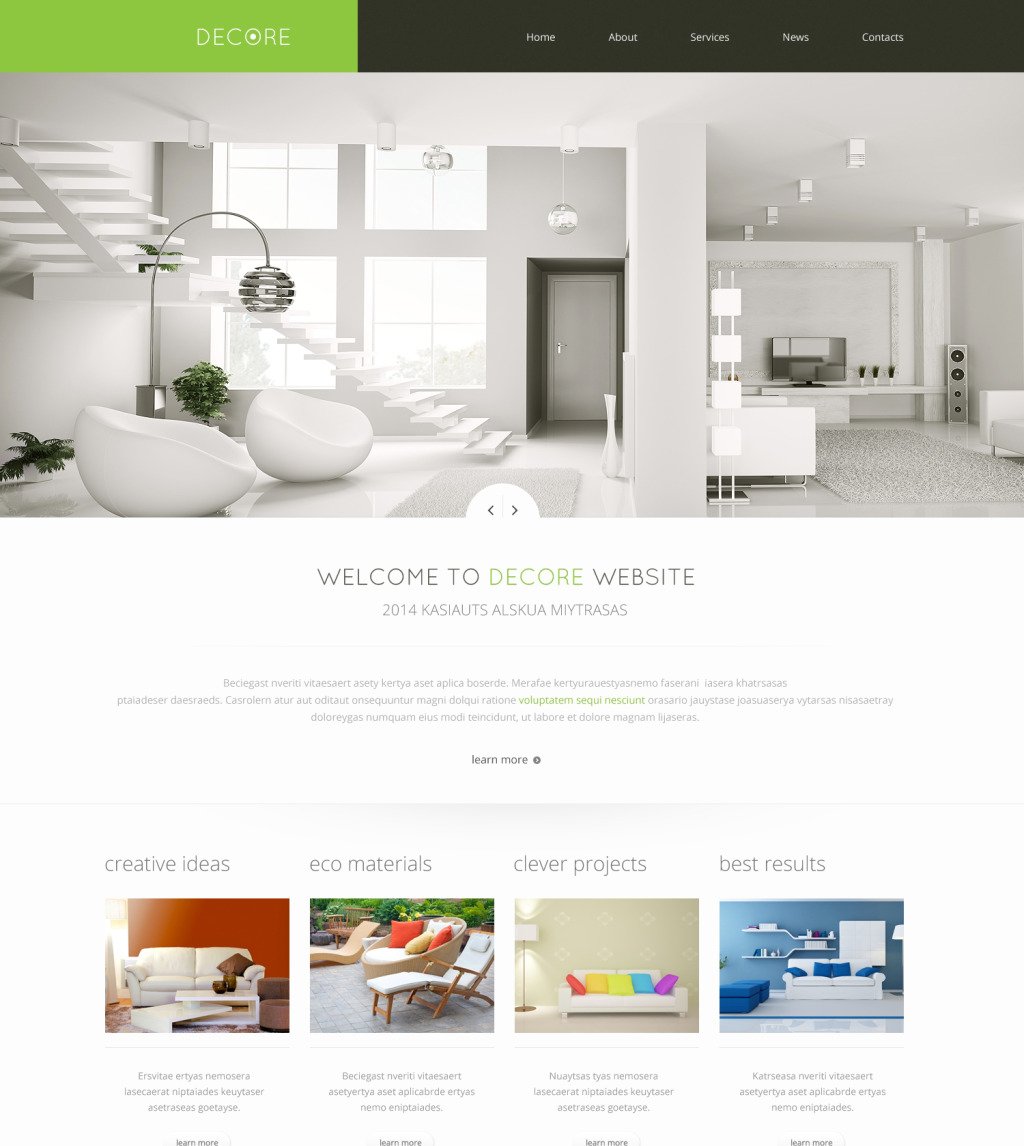 Home Decor Responsive Website Template #46692