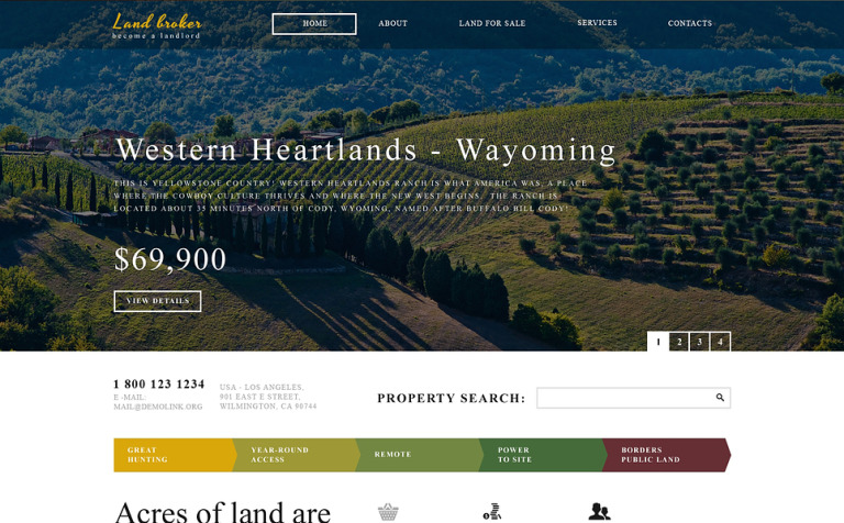 Land Broker Bootstrap Website Template Big Screenshot Land Broker Responsive Website Template New Screenshots BIG