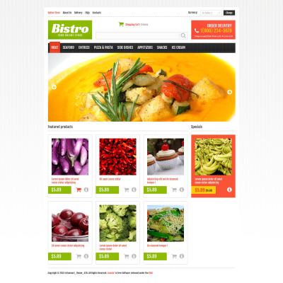 Cafe and Restaurant VirtueMart Template