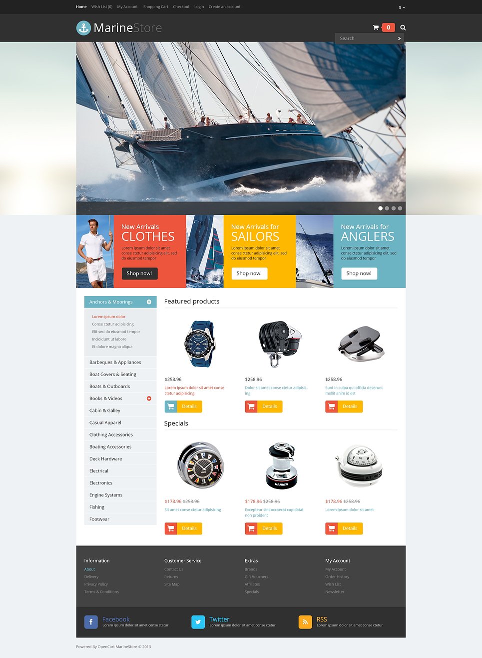 Responsive Marine Store OpenCart Template New Screenshots BIG