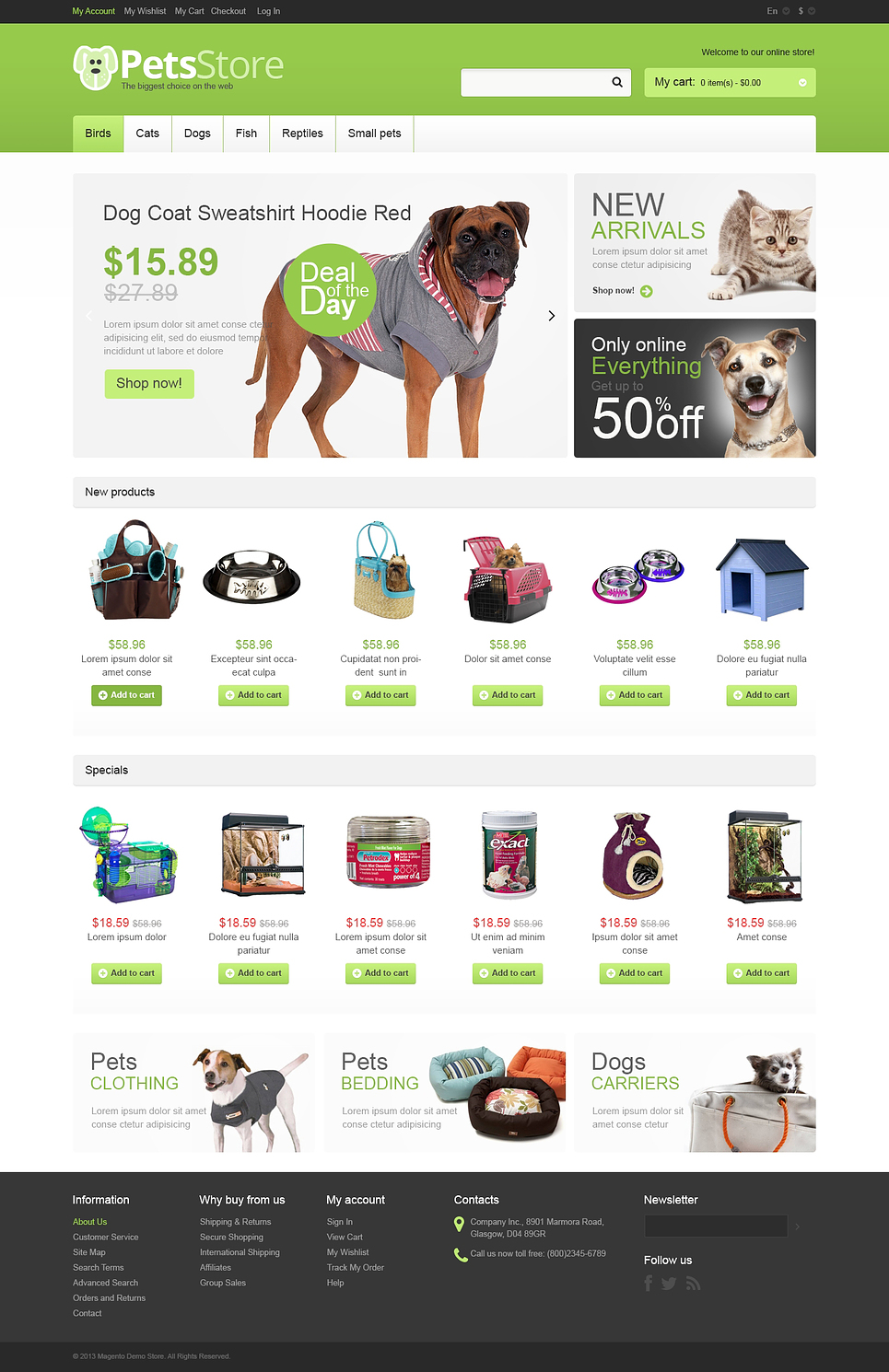 Responsive Pets Store Magento Theme New Screenshots BIG