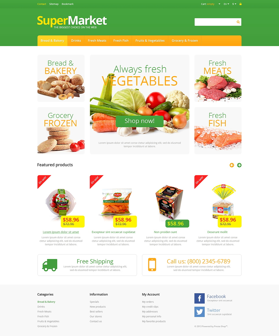 Responsive Supermarket PrestaShop Theme New Screenshots BIG
