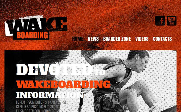 Wakeboarding Premium Facebook HTML CMS Template Big Screenshot Wakeboarding Facebook HTML CMS Template New Screenshots BIG