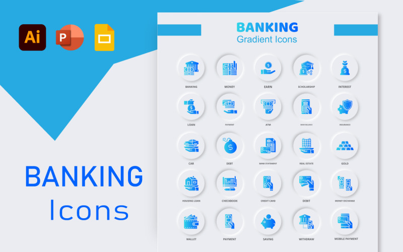 Banking Finance Icons Set Icon Set